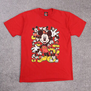 Vintage Disney Mickey Mouse Made in USA Large Red Short Sleeve T-Shirt
